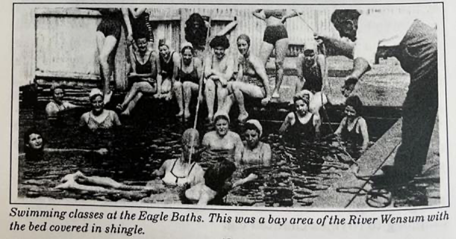 Newspaper article about Swimming Lessons at Eagle Baths